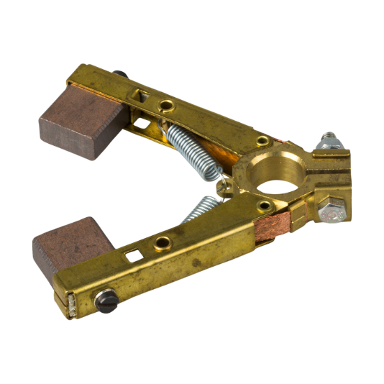 N.1 anello di strisciamento in bagno di argento ø 80, con N.1 portaspazzole e N.2 spazzole in grafite